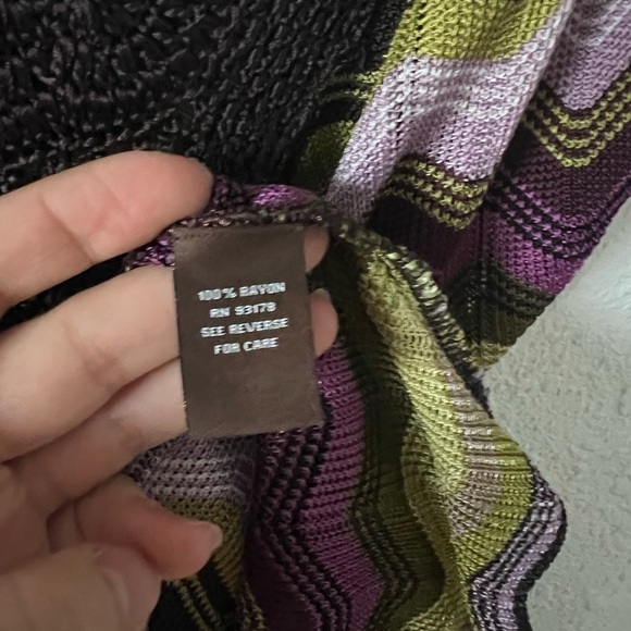 Adrienne Vittadini Y2K V Hem Crochet Zig Zag Tank Top Cami Large - Picture 7 of 7